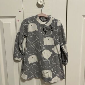 Gray Cat Print Kids Top